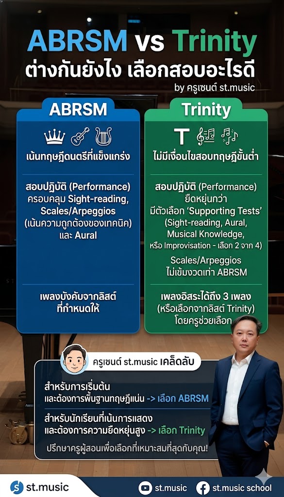 ABRSM vs Trinity ต่างกันยังไง เลือกสอบอะไรดี